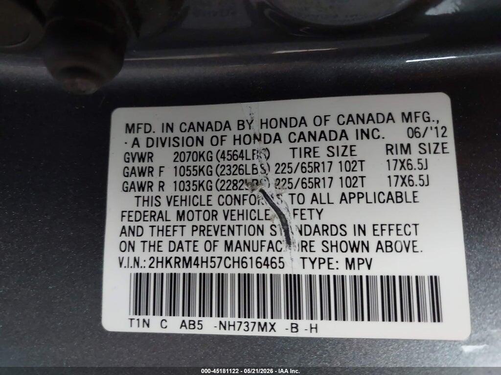 2HKRM4H57CH616465 2012 HONDA CR-V photo no. 9