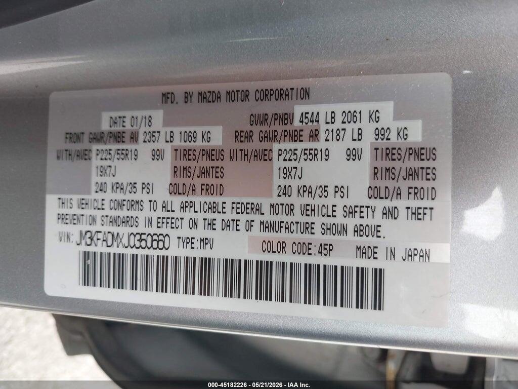 JM3KFADMXJ0350660 2018 MAZDA CX-5 photo no. 9