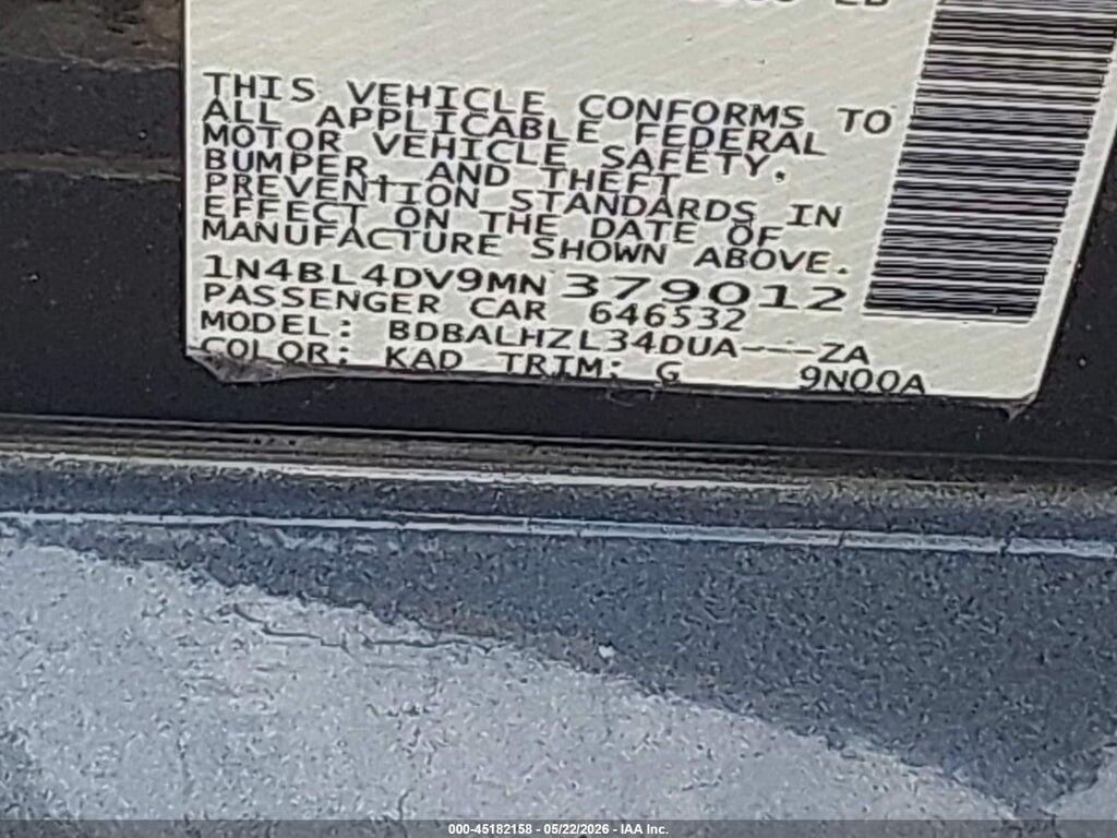 1N4BL4DV9MN379012 2021 NISSAN ALTIMA photo no. 9