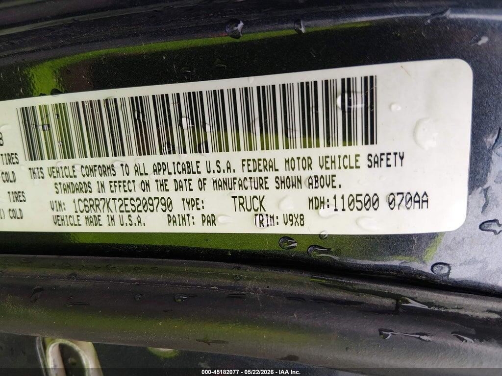 1C6RR7KT2ES209790 2014 RAM 1500 photo no. 9