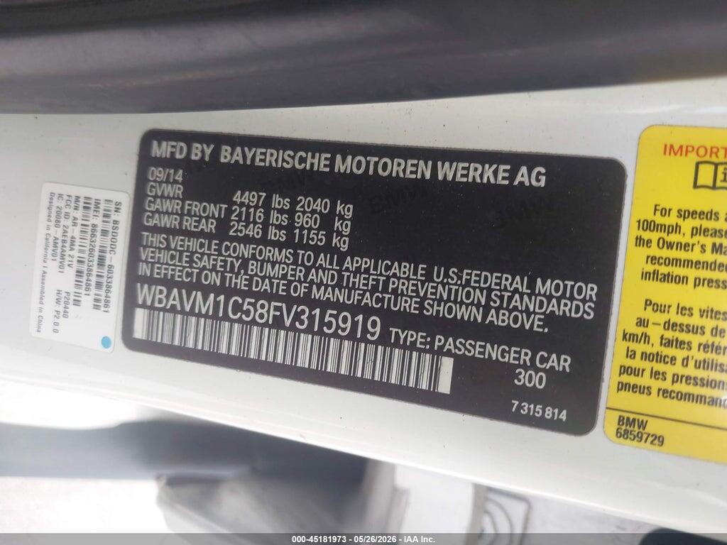 WBAVM1C58FV315919 2015 BMW X1 photo no. 9