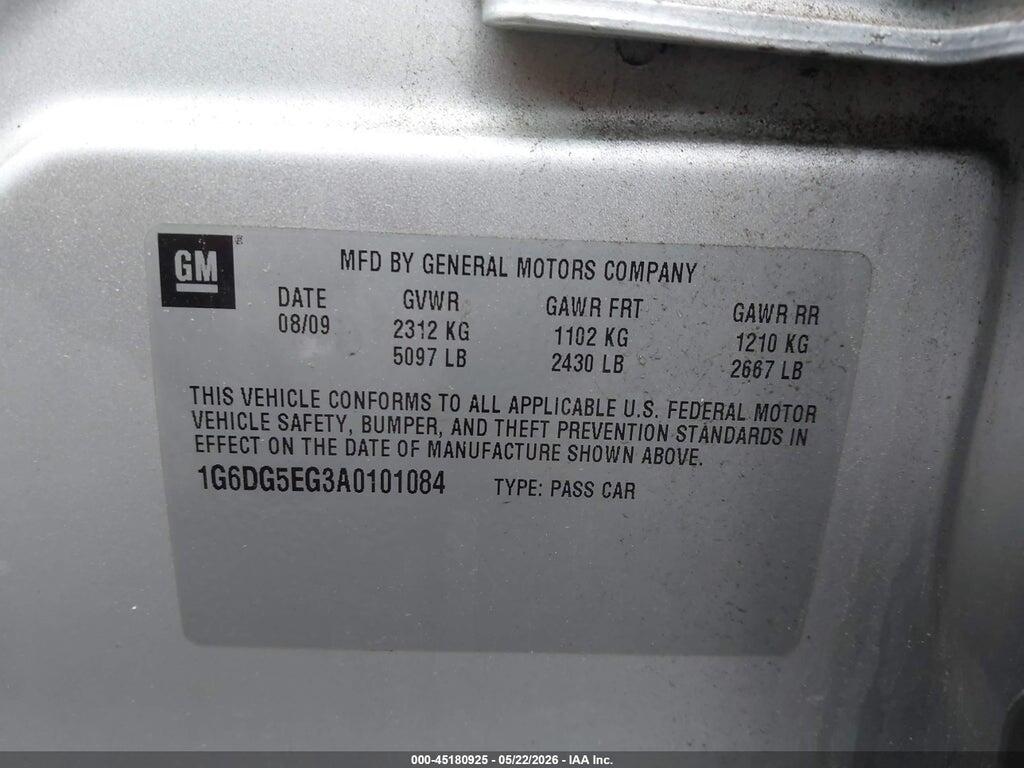 1G6DG5EG3A0101084 2010 CADILLAC CTS photo no. 9