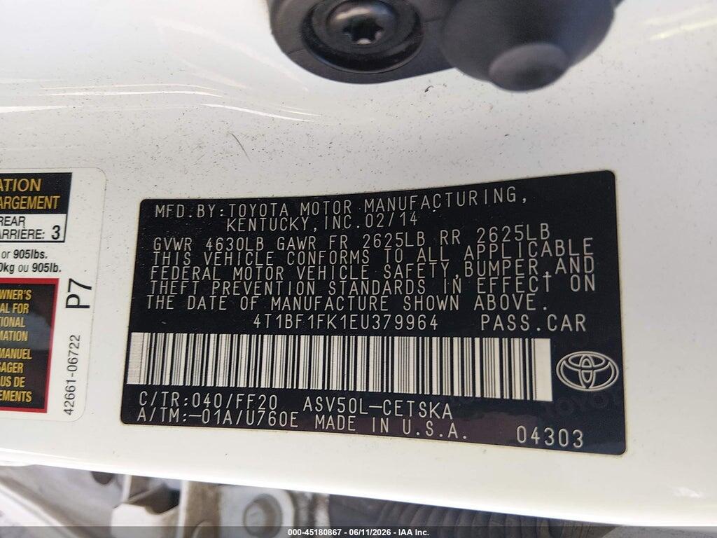 4T1BF1FK1EU379964 2014 TOYOTA CAMRY photo no. 9