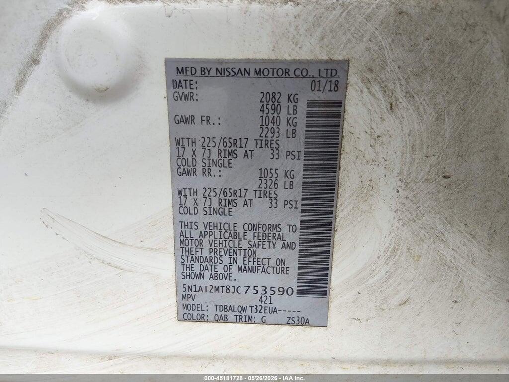 5N1AT2MT8JC753590 2018 NISSAN ROGUE photo no. 9