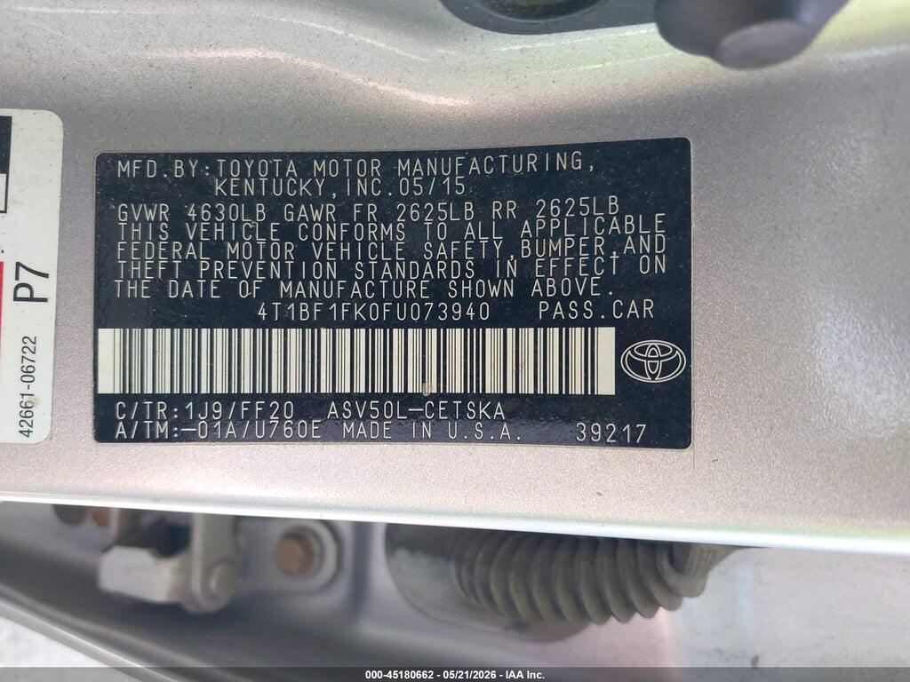 4T1BF1FK0FU073940 2015 TOYOTA CAMRY photo no. 9