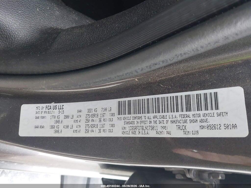 1C6SRFDT6LN173011 2020 RAM 1500 photo no. 9