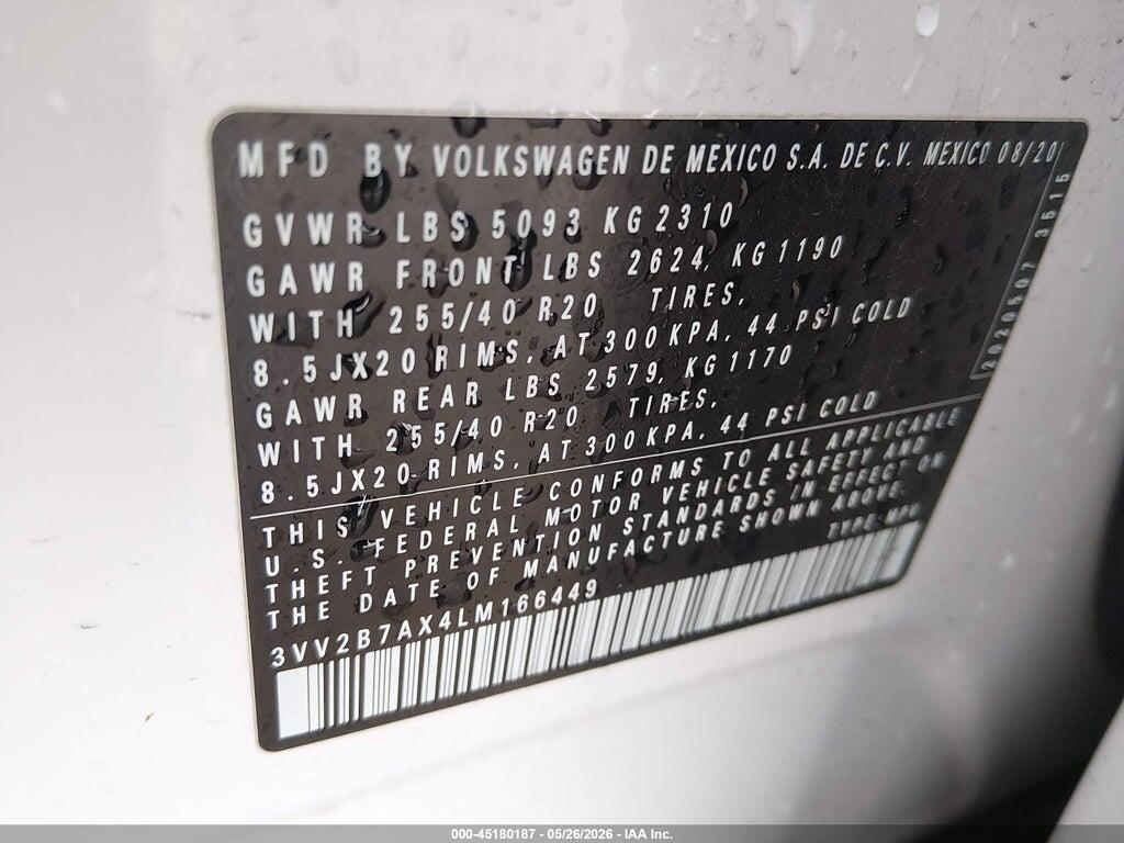 3VV2B7AX4LM166449 2020 VOLKSWAGEN TIGUAN photo no. 9