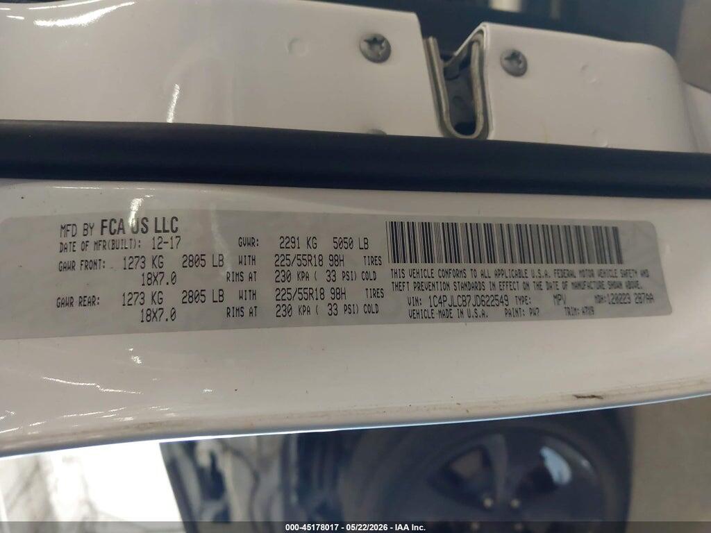 1C4PJLCB7JD622549 2018 JEEP CHEROKEE photo no. 9