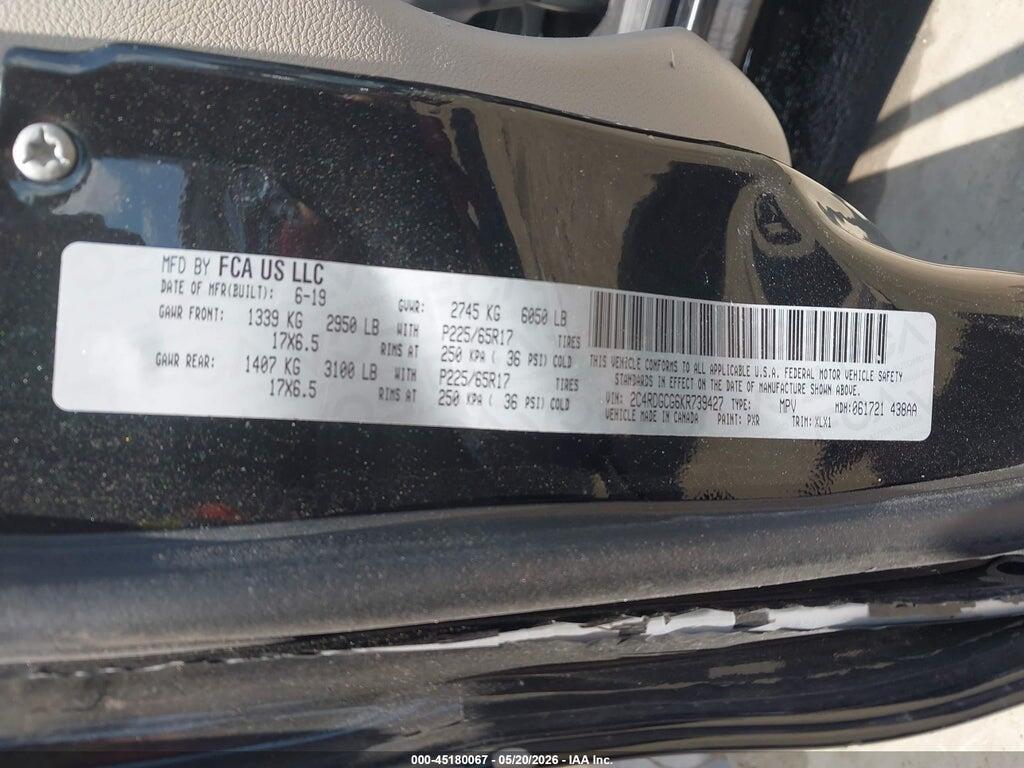 2C4RDGCG6KR739427 2019 DODGE GRAND CARAVAN photo no. 9