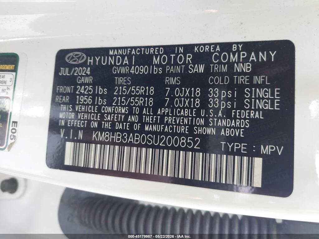 KM8HB3AB0SU200852 2025 HYUNDAI KONA photo no. 9