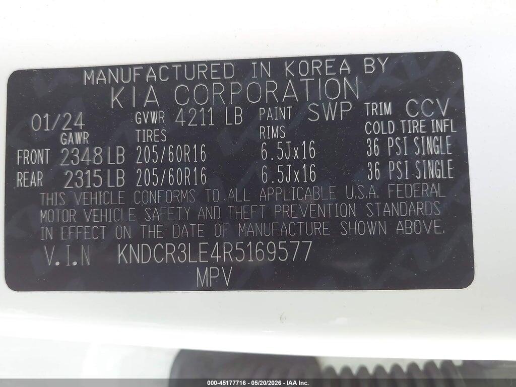 KNDCR3LE4R5169577 2024 KIA NIRO photo no. 9