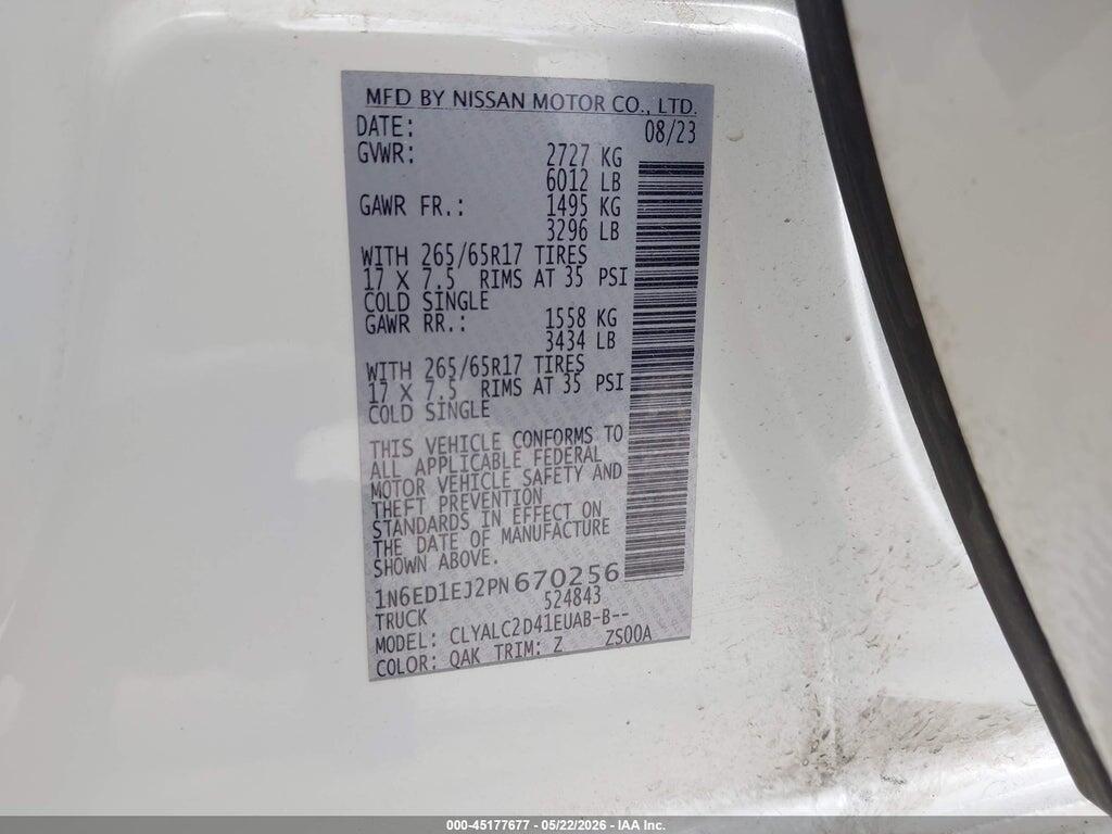 1N6ED1EJ2PN670256 2023 NISSAN FRONTIER photo no. 9