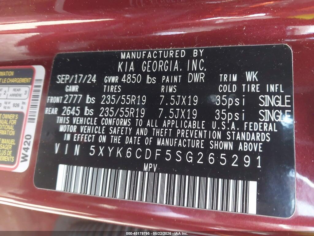 5XYK6CDF5SG265291 2025 KIA SPORTAGE photo no. 9