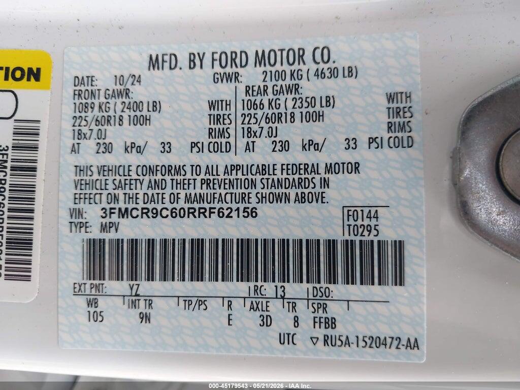 3FMCR9C60RRF62156 2024 FORD BRONCO SPORT photo no. 9