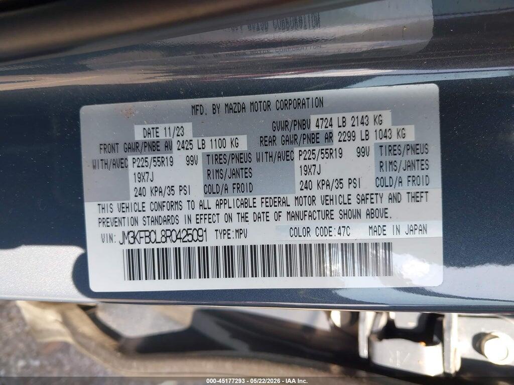 JM3KFBCL8R0425091 2024 MAZDA CX-5 photo no. 9