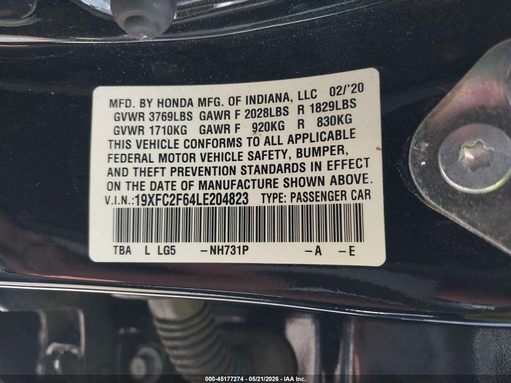 19XFC2F64LE204823 2020 HONDA CIVIC photo no. 9