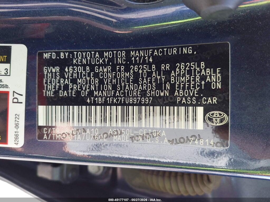 4T1BF1FK7FU897997 2015 TOYOTA CAMRY photo no. 9