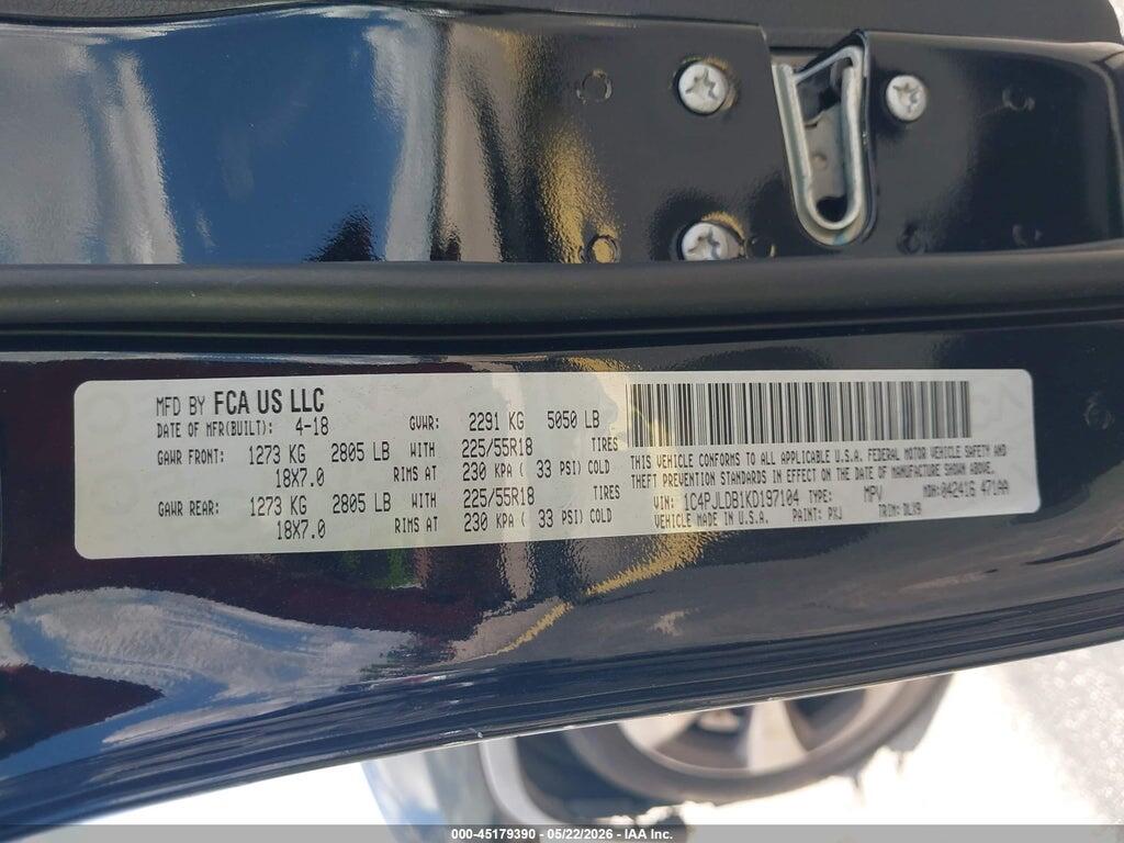 1C4PJLDB1KD197104 2019 JEEP CHEROKEE photo no. 9
