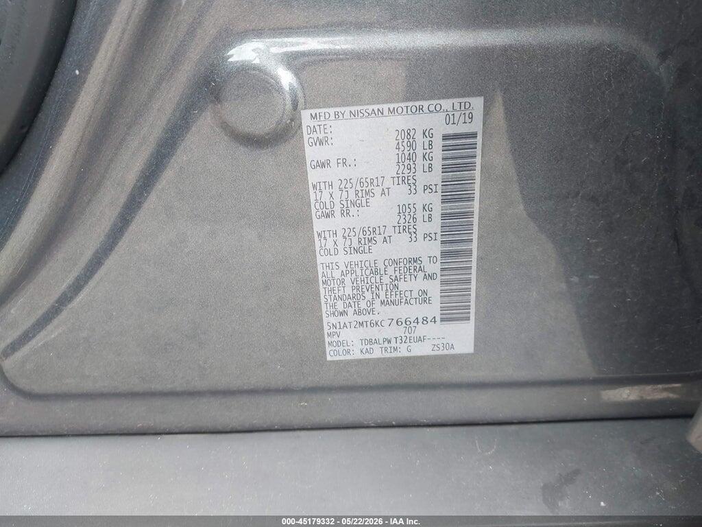5N1AT2MT6KC766484 2019 NISSAN ROGUE photo no. 9