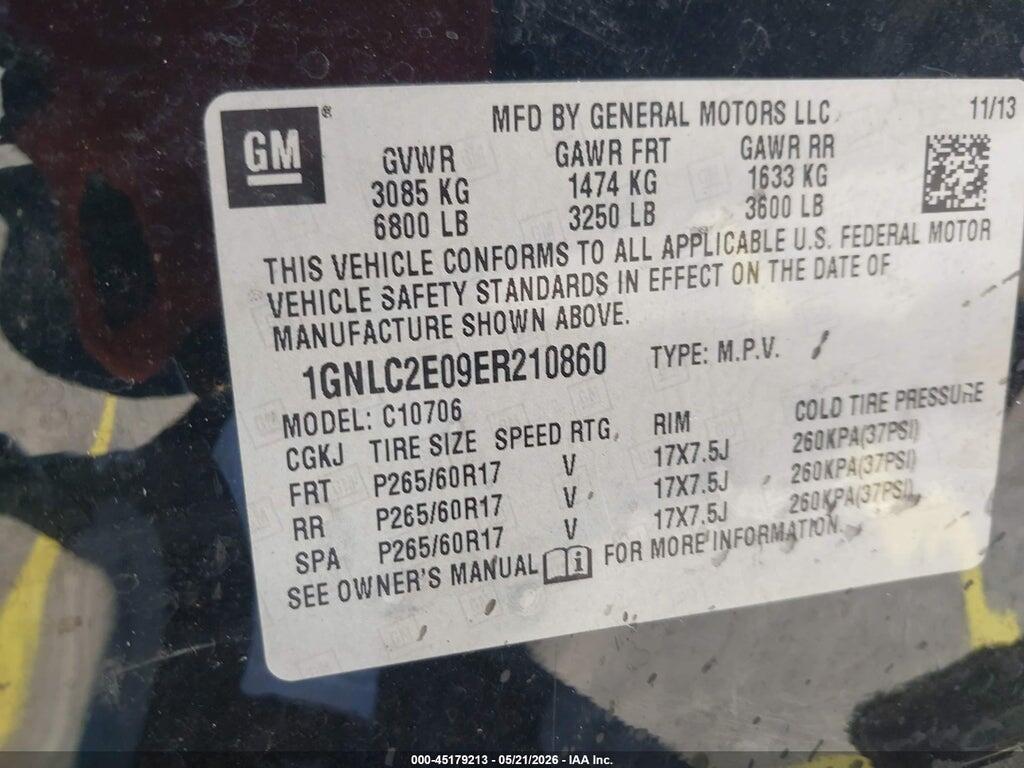 1GNLC2E09ER210860 2014 CHEVROLET TAHOE photo no. 9