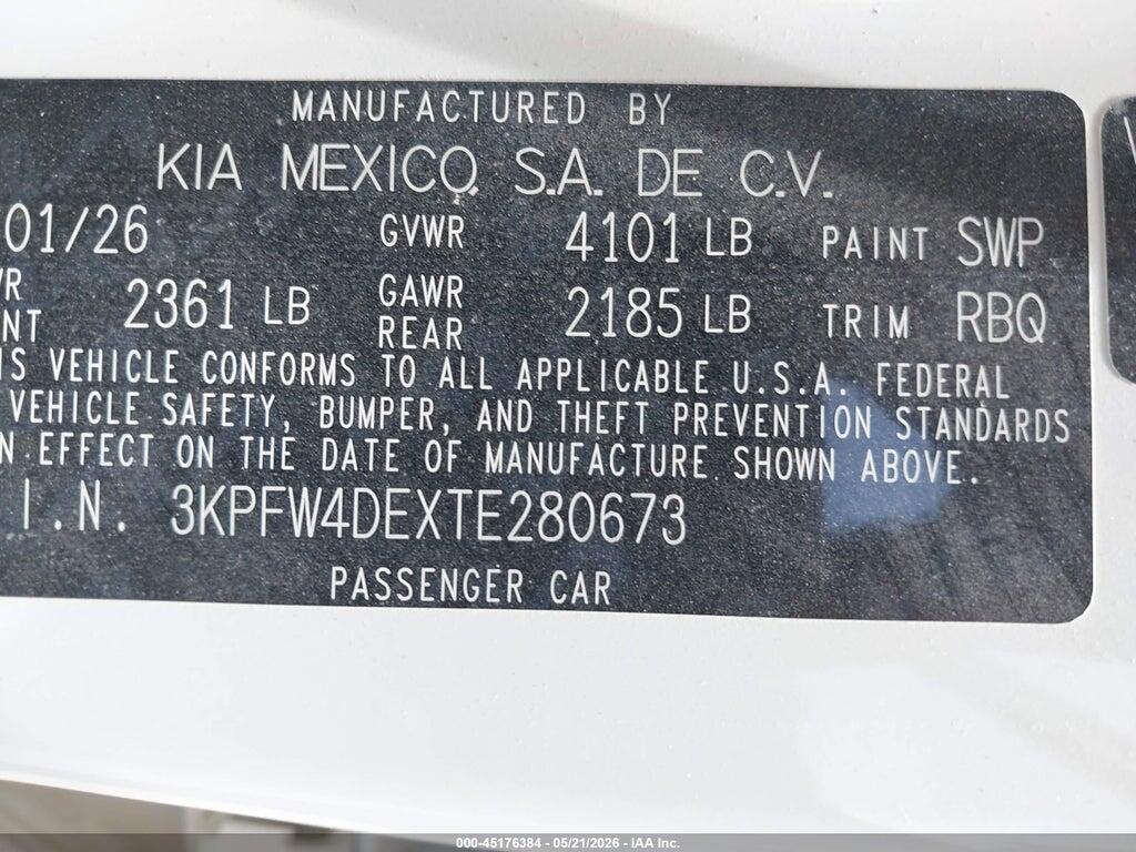 3KPFW4DEXTE280673 2026 KIA K4 photo no. 9