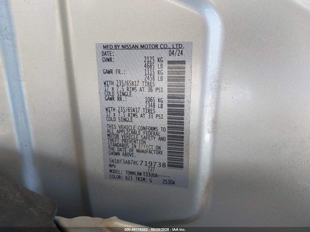 5N1BT3AB7RC719738 2024 NISSAN ROGUE photo no. 9