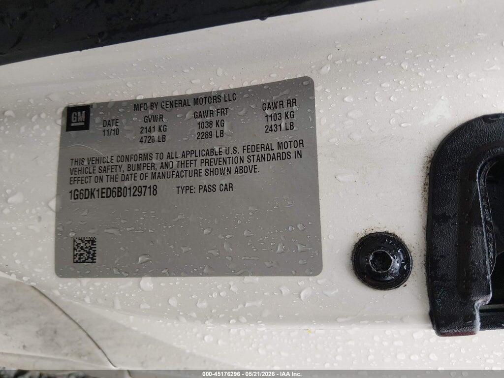 1G6DK1ED6B0129718 2011 CADILLAC CTS photo no. 9