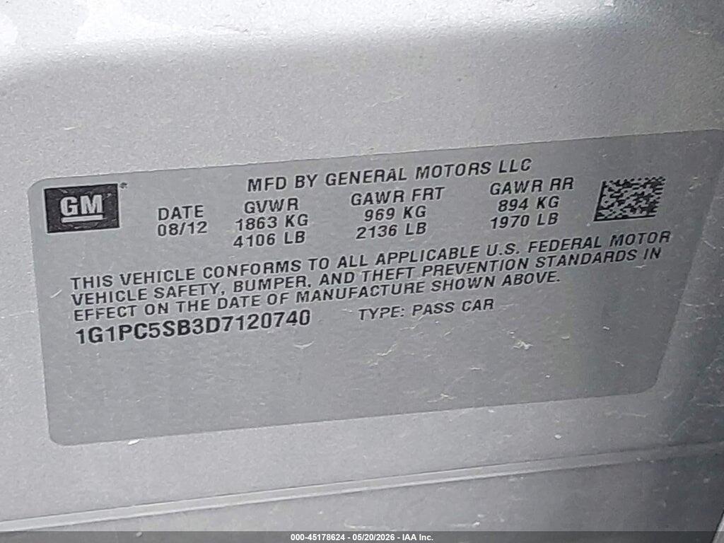 1G1PC5SB3D7120740 2013 CHEVROLET CRUZE photo no. 9