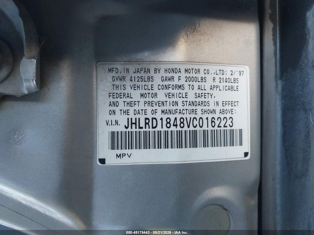 JHLRD1848VC016223 1997 HONDA CR-V photo no. 9
