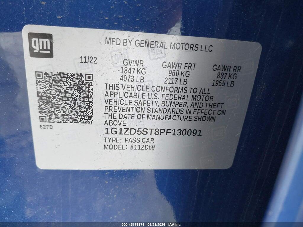 1G1ZD5ST8PF130091 2023 CHEVROLET MALIBU photo no. 9