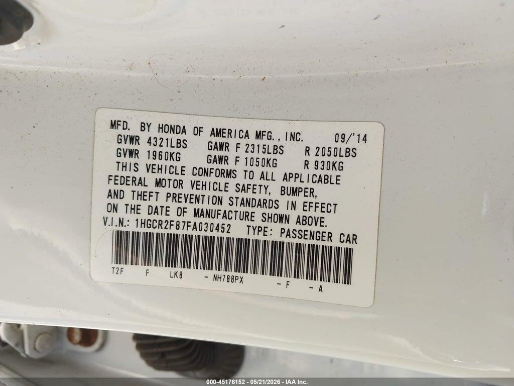 1HGCR2F87FA030452 2015 HONDA ACCORD photo no. 9