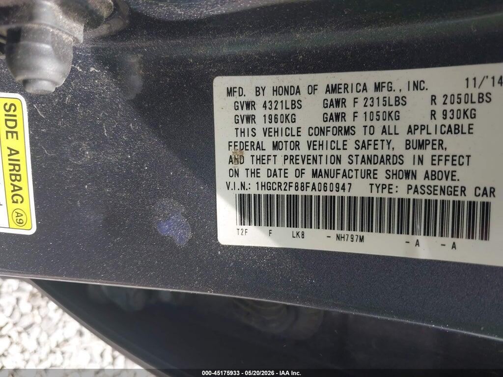 1HGCR2F88FA060947 2015 HONDA ACCORD photo no. 9