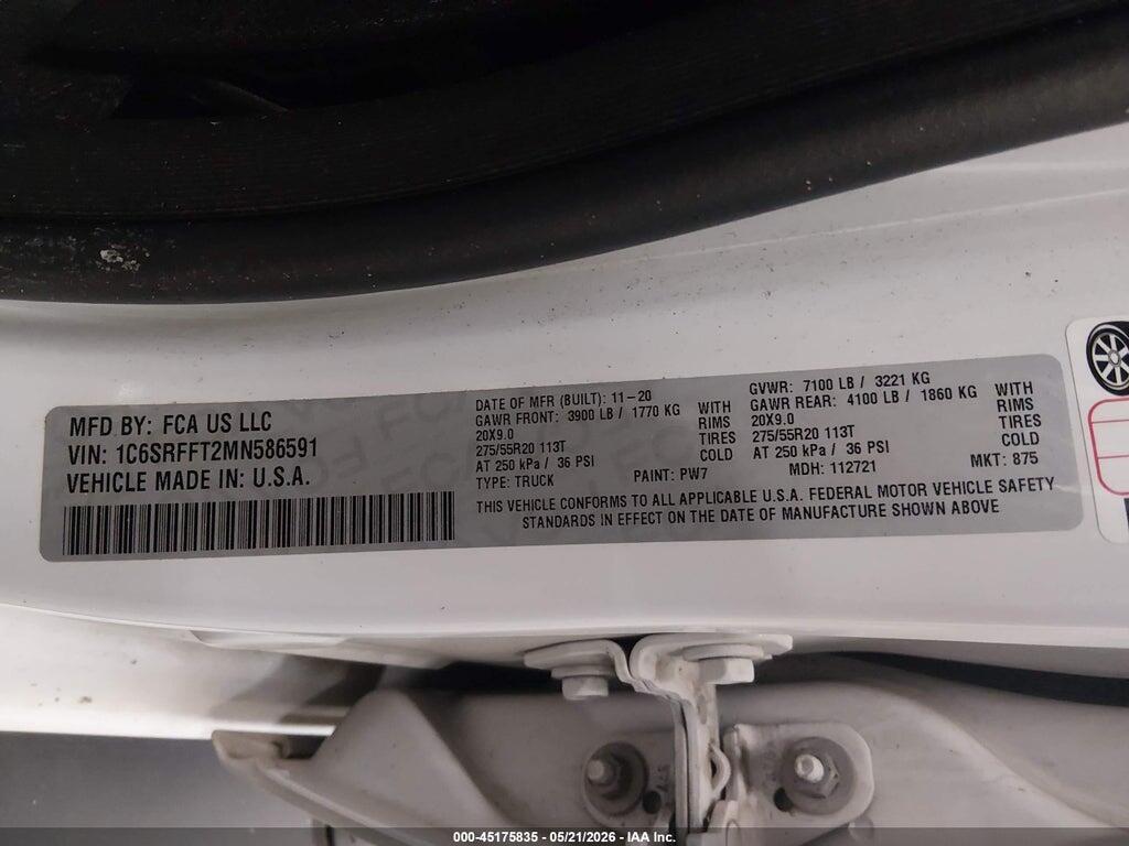 1C6SRFFT2MN586591 2021 RAM 1500 photo no. 9