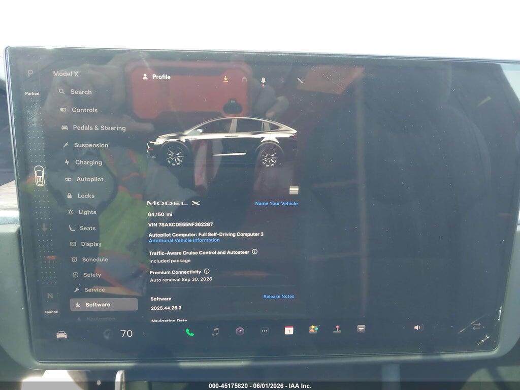 7SAXCDE55NF362287 2022 TESLA MODEL X photo no. 7