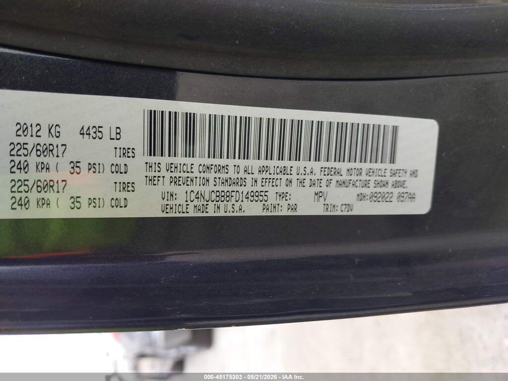 1C4NJCBB8FD149955 2015 JEEP COMPASS photo no. 9