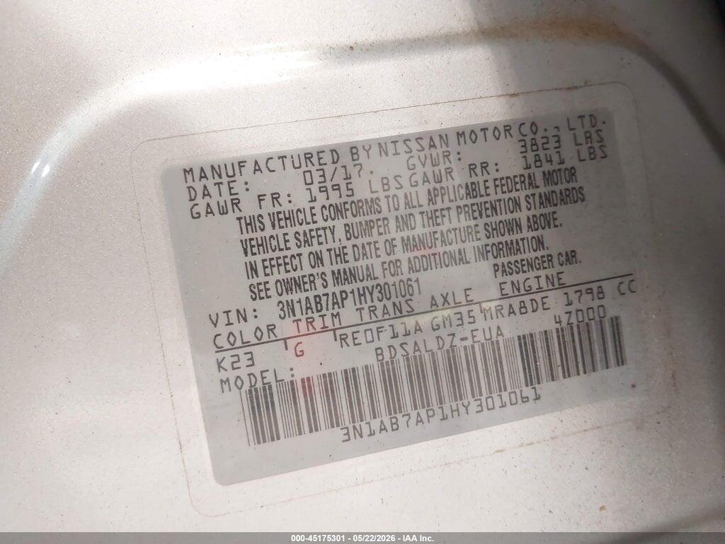3N1AB7AP1HY301061 2017 NISSAN SENTRA photo no. 9
