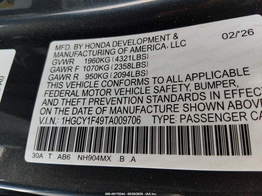 1HGCY1F49TA009706 2026 HONDA ACCORD photo no. 9