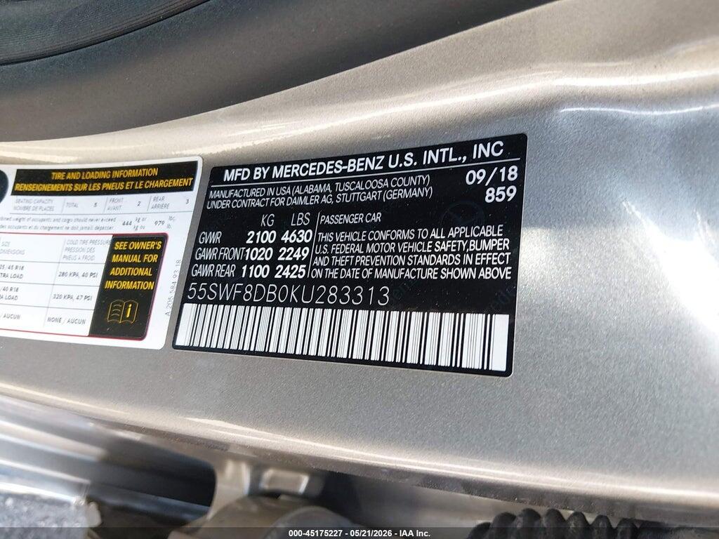 55SWF8DB0KU283313 2019 MERCEDES-BENZ C 300 photo no. 9