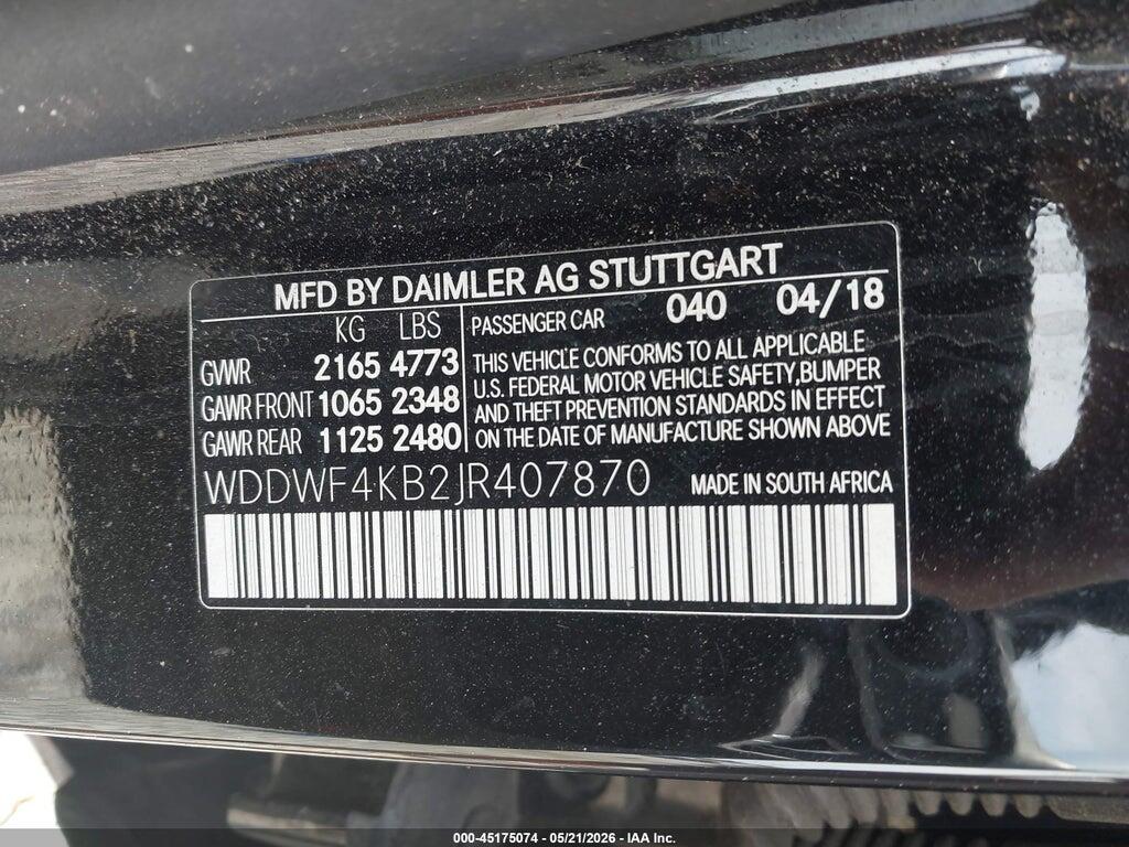 WDDWF4KB2JR407870 2018 MERCEDES-BENZ C 300 photo no. 9