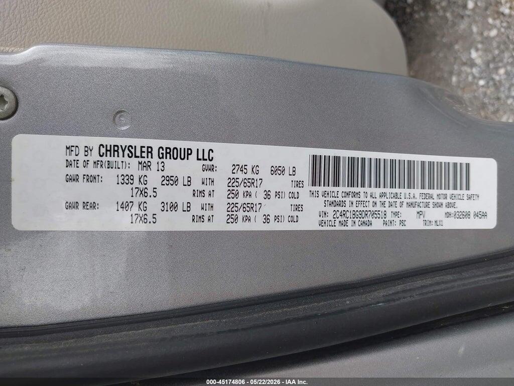 2C4RC1BG9DR705518 2013 CHRYSLER TOWN & COUNTRY photo no. 9