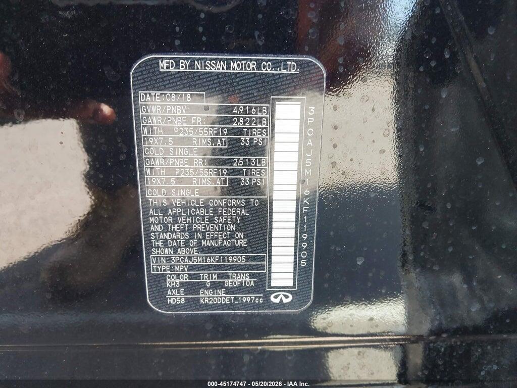 3PCAJ5M16KF119905 2019 INFINITI QX50 photo no. 9