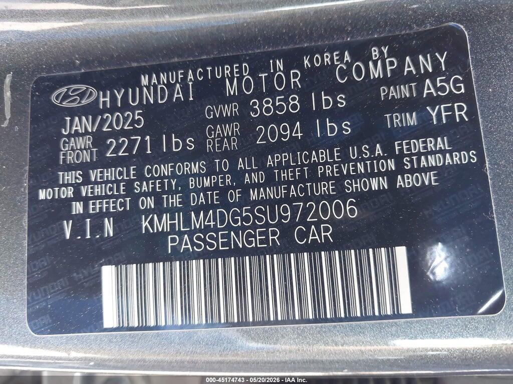 KMHLM4DG5SU972006 2025 HYUNDAI ELANTRA photo no. 9