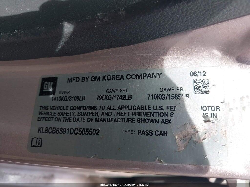 KL8CB6S91DC505502 2013 CHEVROLET SPARK photo no. 9