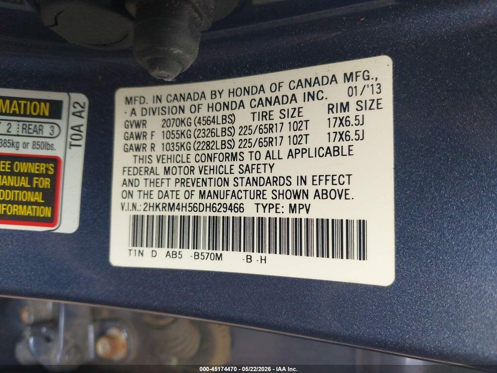 2HKRM4H56DH629466 2013 HONDA CR-V photo no. 9