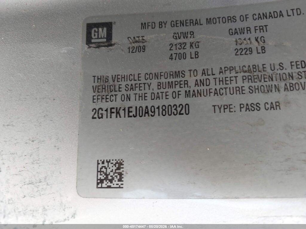 2G1FK1EJ0A9180320 2010 CHEVROLET CAMARO photo no. 9