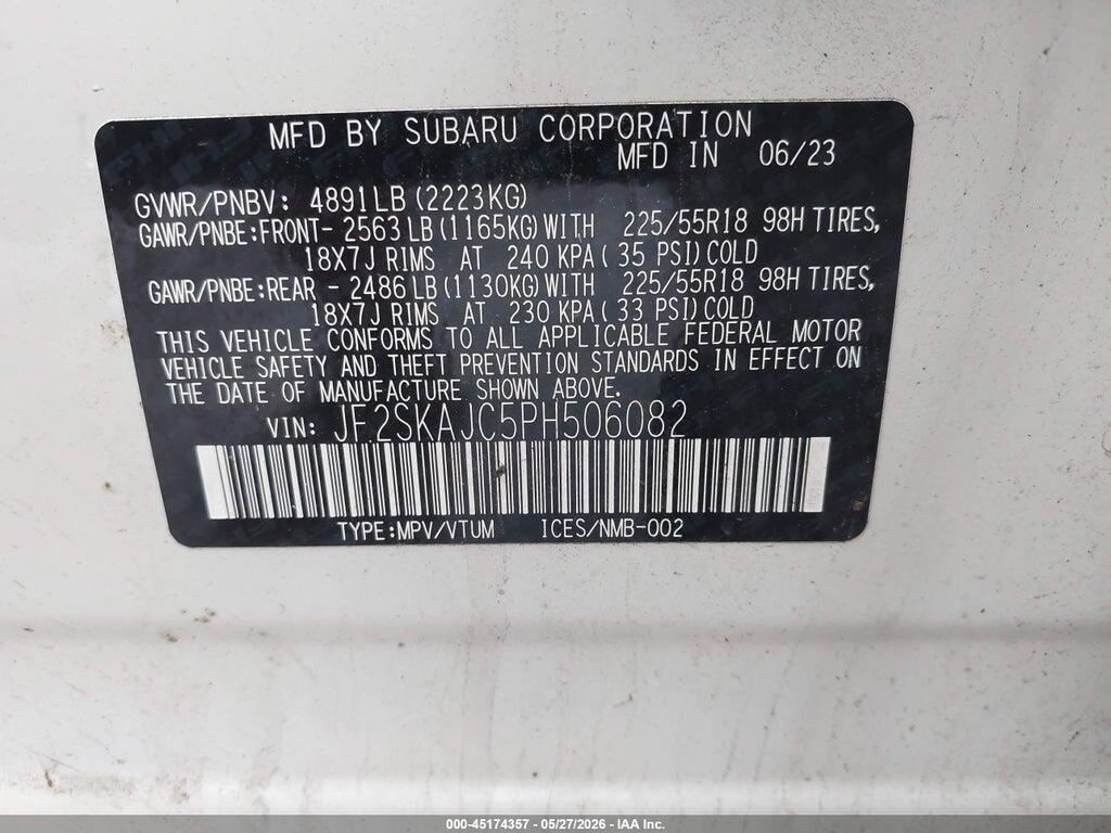 JF2SKAJC5PH506082 2023 SUBARU FORESTER photo no. 9