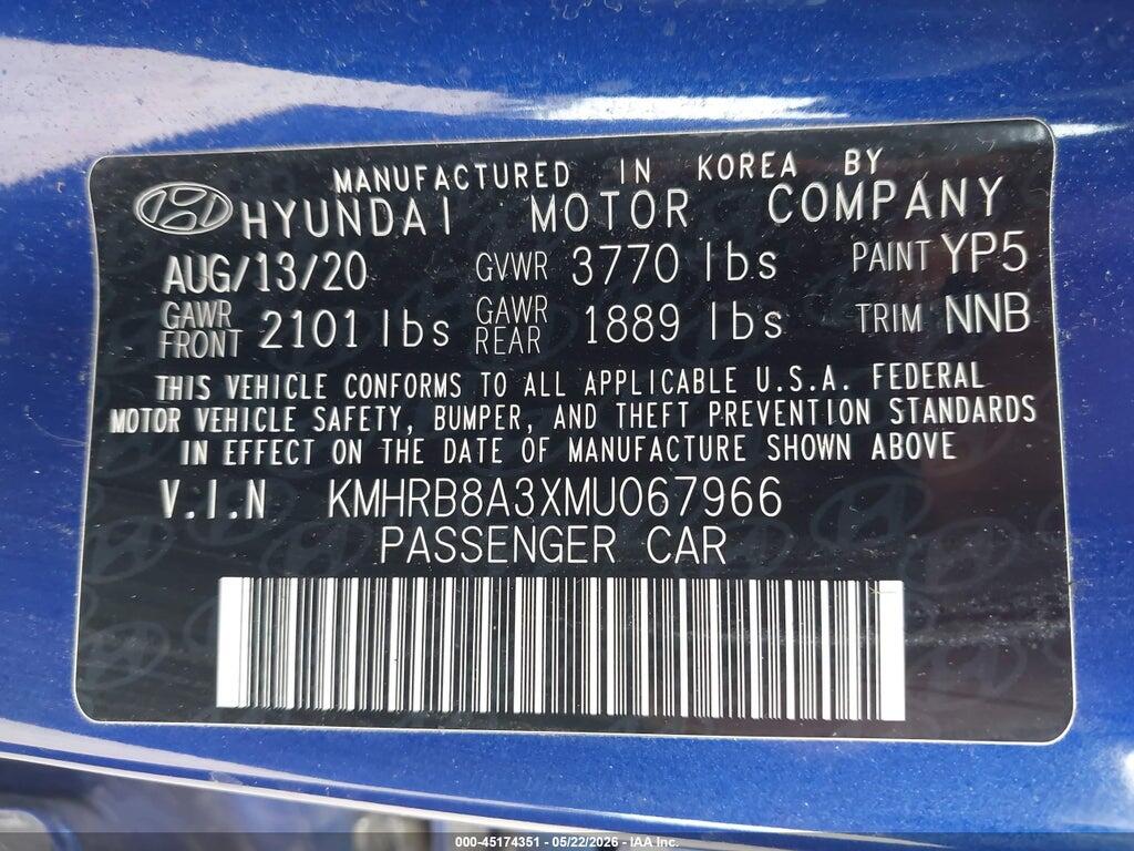 KMHRB8A3XMU067966 2021 HYUNDAI VENUE photo no. 9