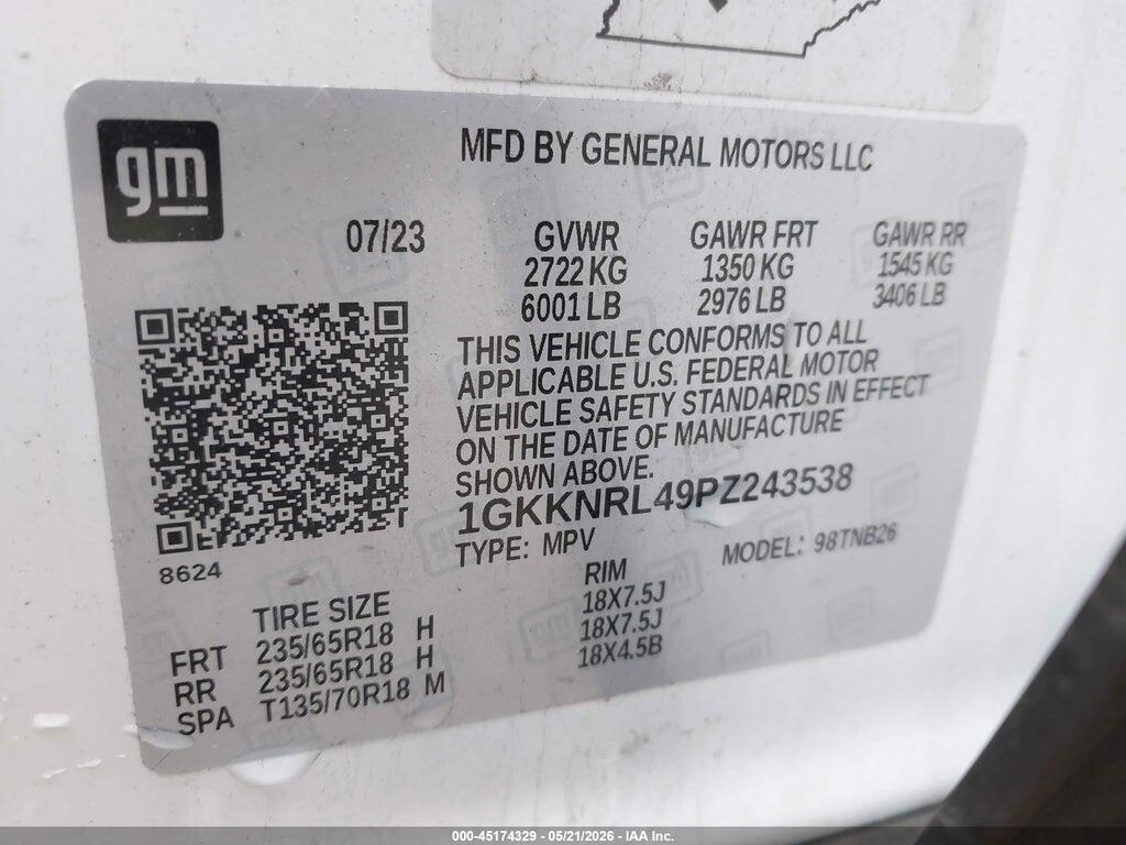 1GKKNRL49PZ243538 2023 GMC ACADIA photo no. 9