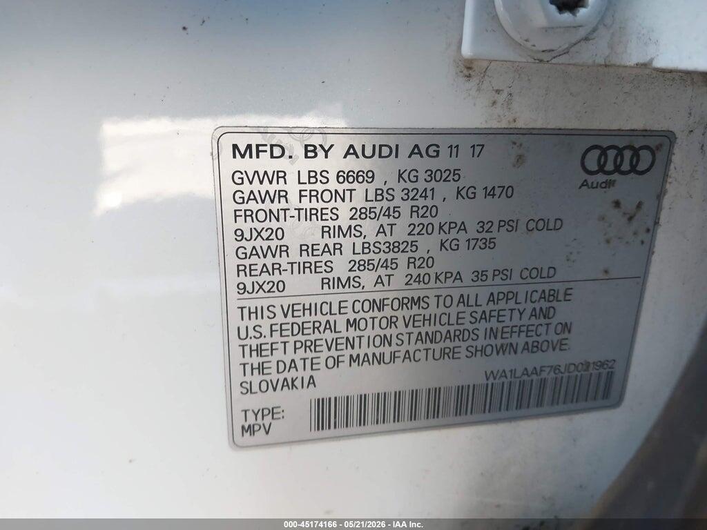WA1LAAF76JD021962 2018 AUDI Q7 photo no. 9