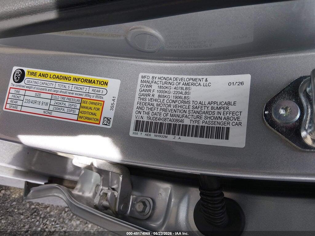19UDE4H38TA008646 2026 ACURA INTEGRA photo no. 9